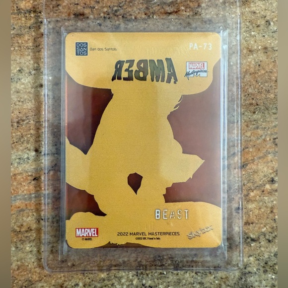 2022 Upper Deck MARVEL MASTERPIECES PRESERVED IN AMBER ORANGE #PA-73 BEAST 10/15